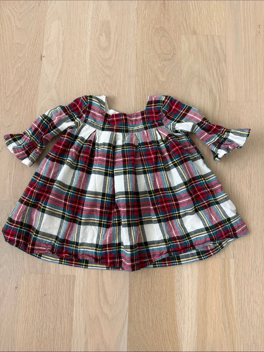 GAP Red, White & Black Plaid Dress with Black Leggings